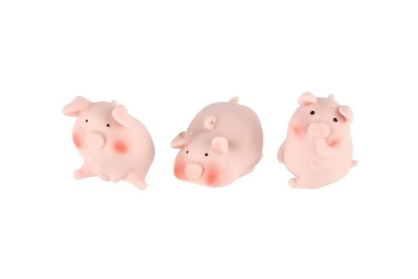 Varken/varkentje anti-stress knijpfiguurtje siliconen 6cm 4 varianten 24 stuks in doos
