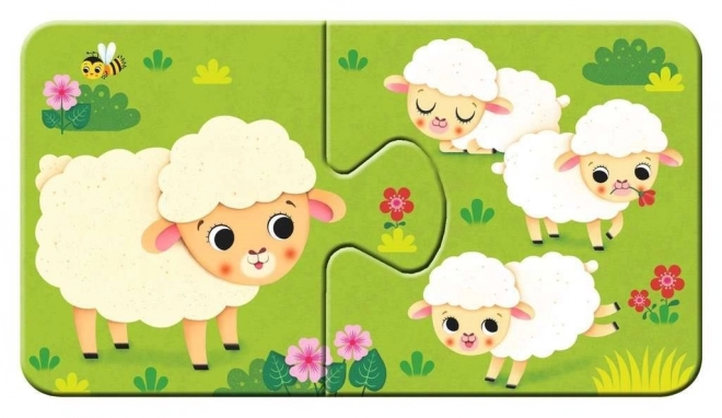RAVENSBURGER Mon premier puzzle – animaux et leurs petits, 9×2 pièces