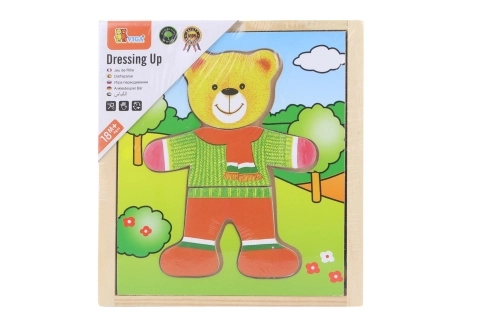 Holzpuzzle VIGA Bärchen anziehen