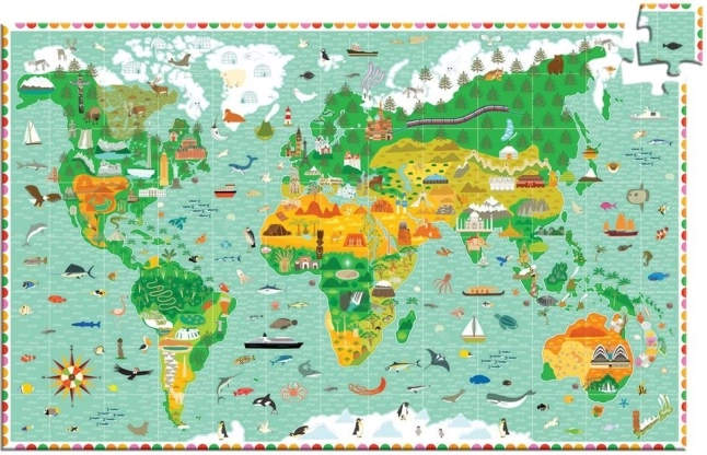 DJECO Puzzle d’observation : autour du monde 200 pièces