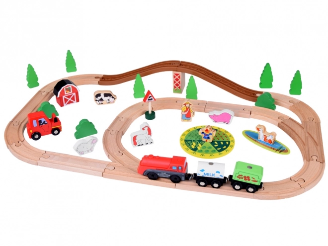 Houten Treinset Boerderij voor Kinderen