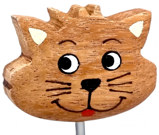 Wooden Pencil with Cat Head