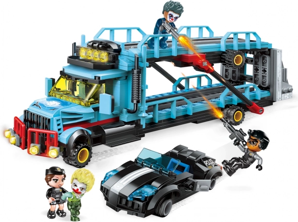 Qman Police Battle Force truck ambush building set