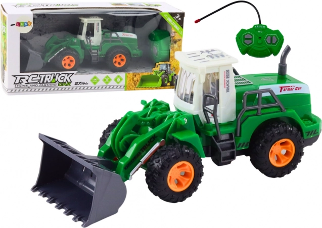 Green Remote Controlled Loader with Movable Arm