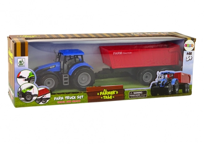 Interactieve tractor met aanhanger - blauw