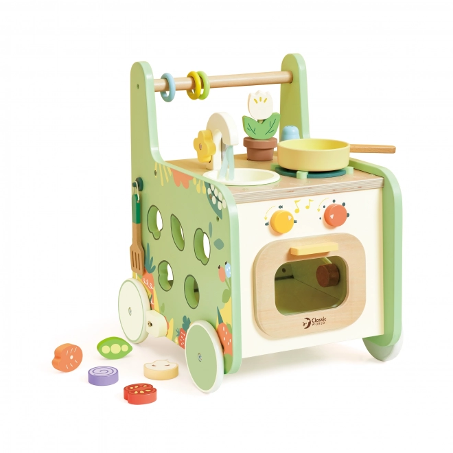 Cuisine en bois et trotteur Classic World 2-en-1