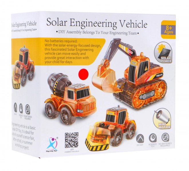 Educatief pakket van zonne-energie aangedreven bouwvoertuigen 3 in 1 voor kinderen Graafmachine Betonmixer Bulldozer