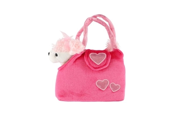 Roze pluchen poedel in tas