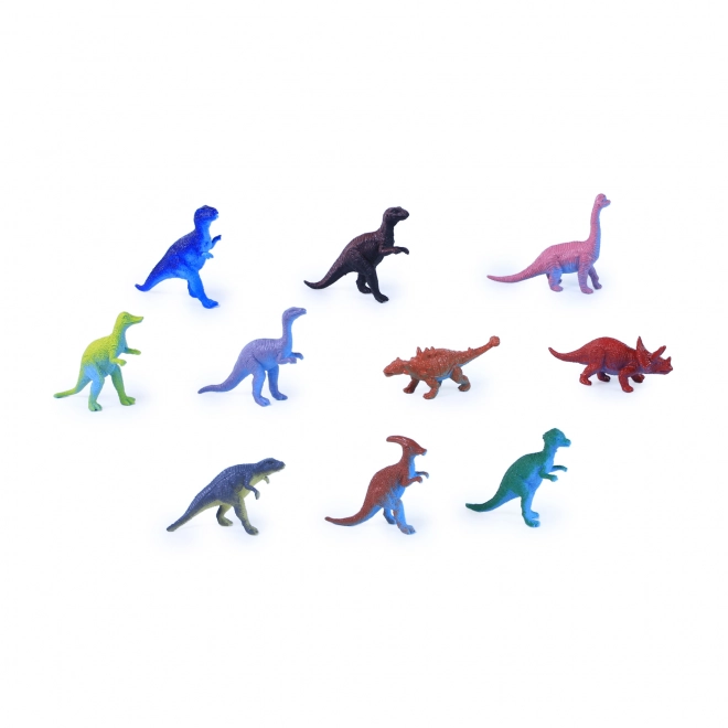 Set van 10 gekleurde dinosaurusspeelfiguren voor kinderen
