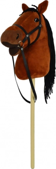Plush hobby horse 70 cm with sound, dark brown