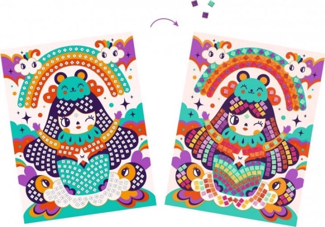 Djeco Mozaika Kokeshi Mosaic Art Kit