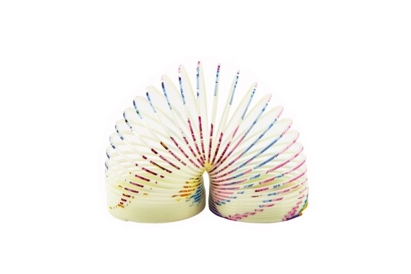 Kleurige springveer met eenhoornmotief - 6,5 cm