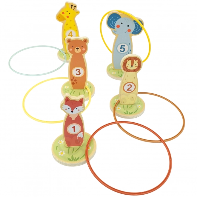 Jeu de précision en bois avec anneaux Tooky Toy