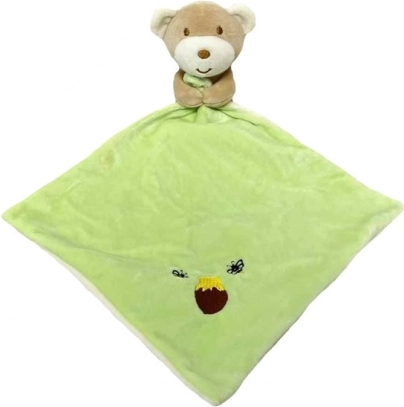 Kuscheltuch Bär grün 25 × 25 cm