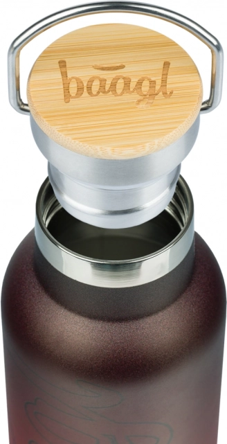 BAAGL Thermosfles met bamboe dop Gradient rood-zwart