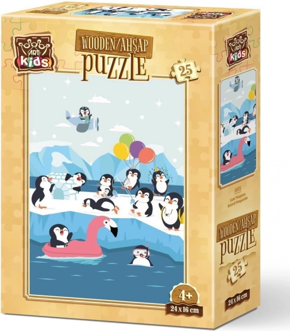 Houten puzzel schattige pinguïns 25 stukken