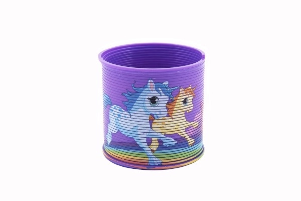 Kleurige springveer met eenhoornmotief - 6,5 cm