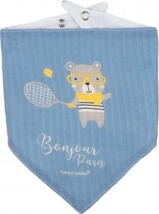 Canpol babies bavoirs en mousseline Bonjour Paris, lot de 2 – Bleu