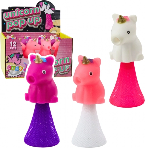 Licorne sautilleuse sur ressort 10 cm – assortiment de couleurs