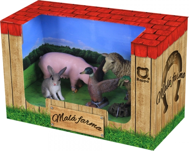 Boerderijset met boer en dieren – 5 figuurtjes + accessoires – MIJN KLEINE BOERDERIJ