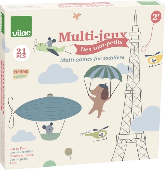 Set of Games with Animals for the Youngest 4 in 1 Vilac