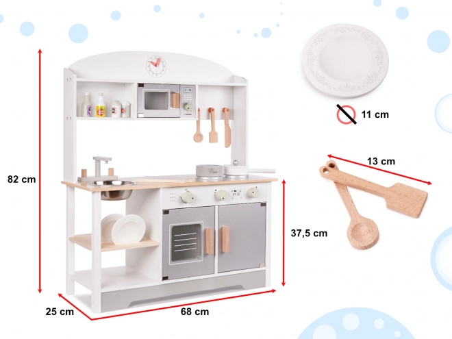 Houten kinderkeuken met accessoires