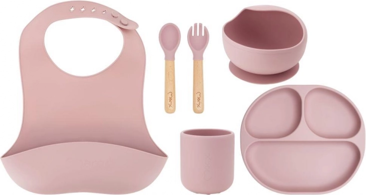 Silikon-Essensset für Kinder MoMi AMI rosa