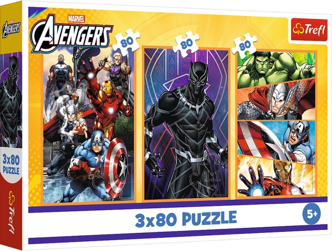 Puzzle 3x80 Action Days - Disney Marvel Avengers