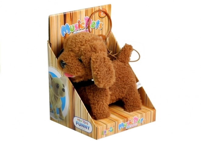 Chien interactif Chien en laisse Caniche brun
