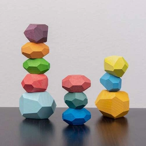 Creatieve houten balansstenen Kruzzel 22475 - set van 16 stuks