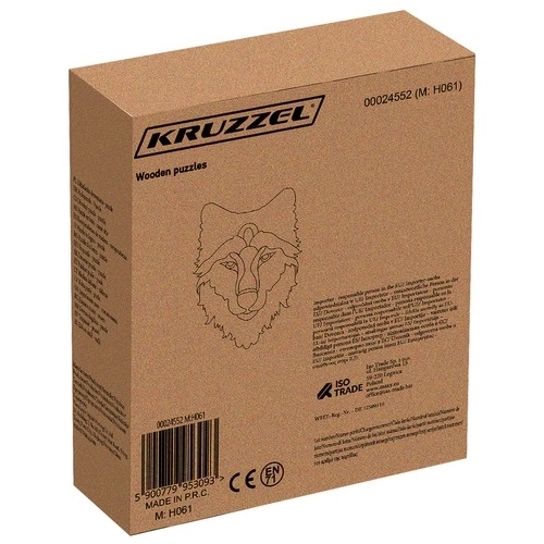 Houten puzzel Kruzzel Wolf