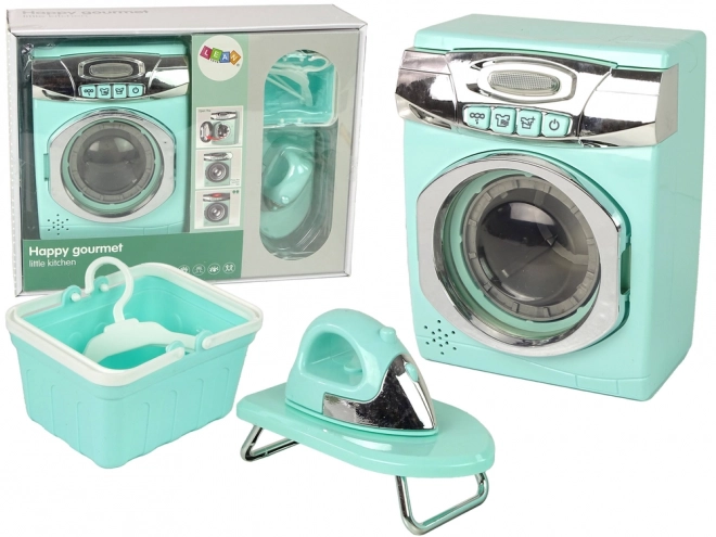 Kids Laundry Set with Washer, Iron, and Hangers