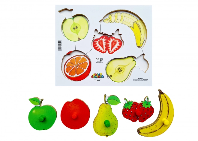 Puzzle en bois 6 pièces Éplucher et couper les fruits