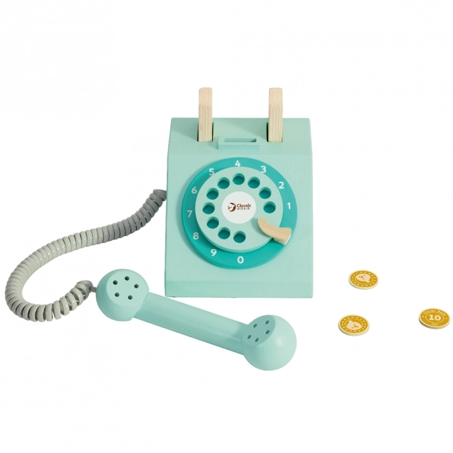 Klassieke houten telefoon voor kinderen