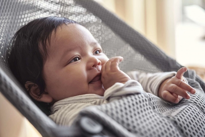 BABYBJORN - Wipstoeltje BLISS MESH - Parelroze – Grijs