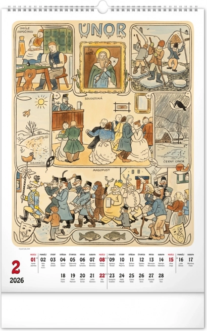 Wall Calendar Josef Lada 2026