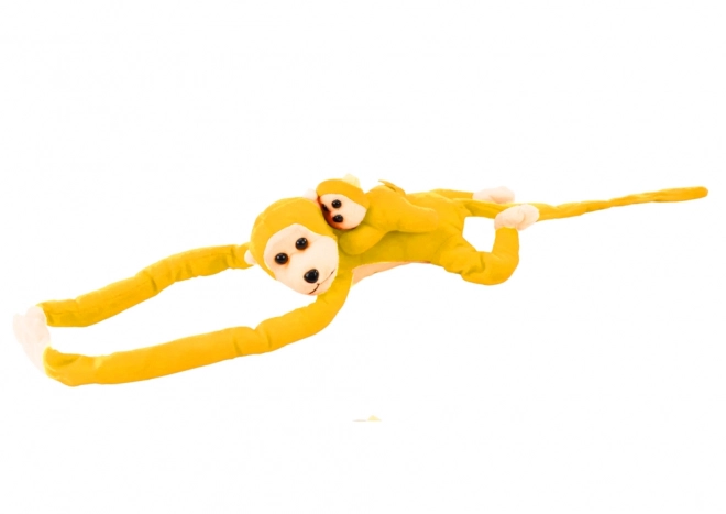 Pluchen aapje met kind geel 70 cm