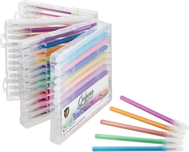 Stylos gel dans une boîte en plastique – lot de 48 pièces