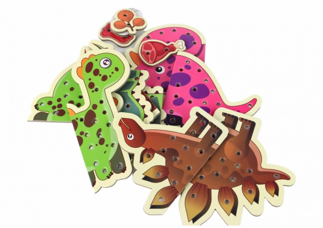 Paradis des Dinozaures - Jouets en Bois à Lacer