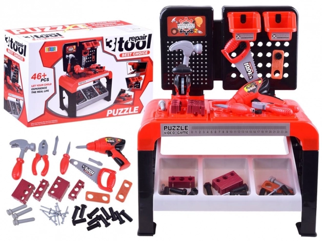 Kinder werkbank met gereedschap