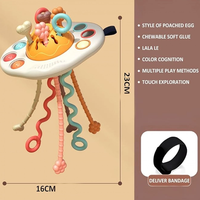 Woopie Baby Sensory Toy UFO Teether Rattle