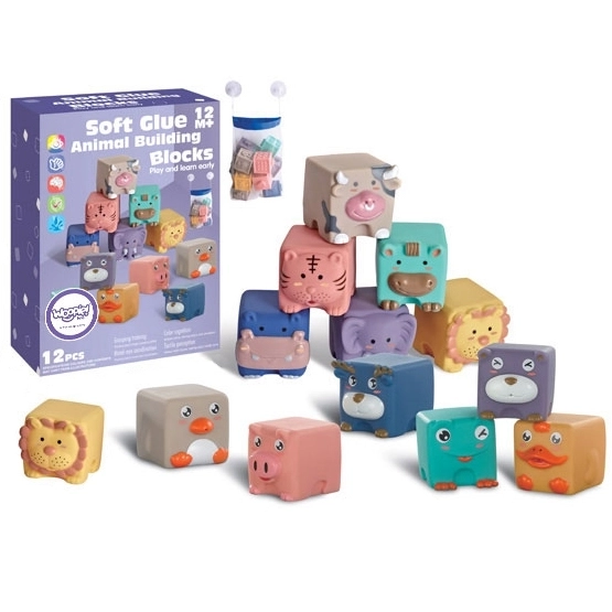 WOOPIE sensorische Kinderwürfel und Tierpuzzle 12 Stück