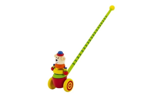 Wooden push-along clown, 60 cm