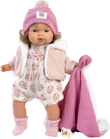 Llorens Lola realistische pop met geluiden en zacht stoffen lijf 38 cm