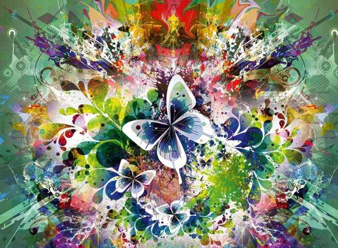 Puzzle Fleurs de printemps et papillons 3000 pièces