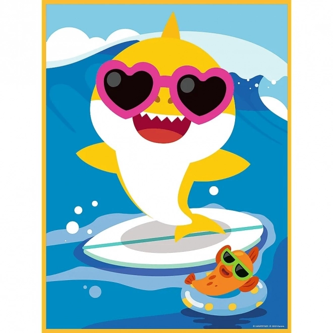 Baby MAXI 2x10 stukken puzzel Happy Shark Day, Baby Shark