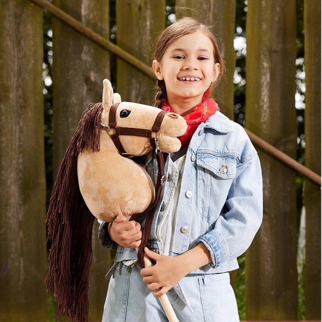 HOPPIHORSE stokpaard hobby horse formaat A3 beige