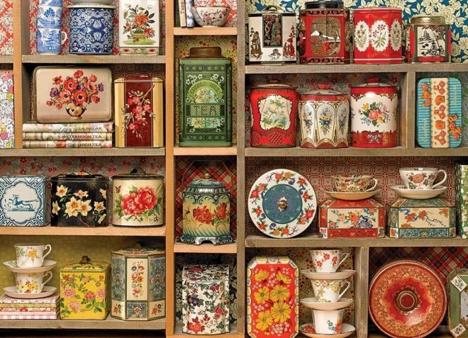 Cobble Hill Puzzle Vintage Tea Tins 1000 Pieces