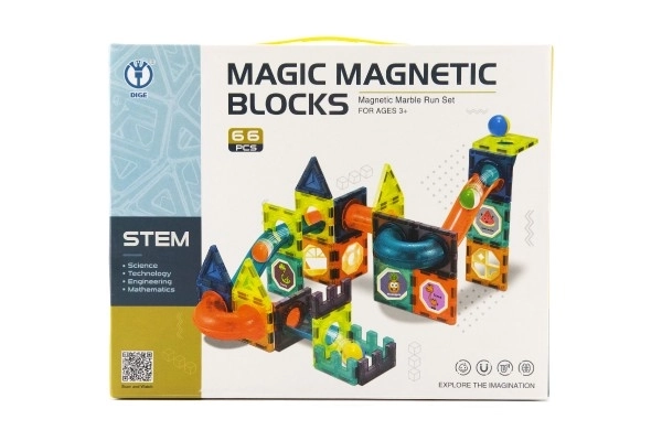 Magnetische bouwset kunststof 66 stuks in doos 31x25x8cm