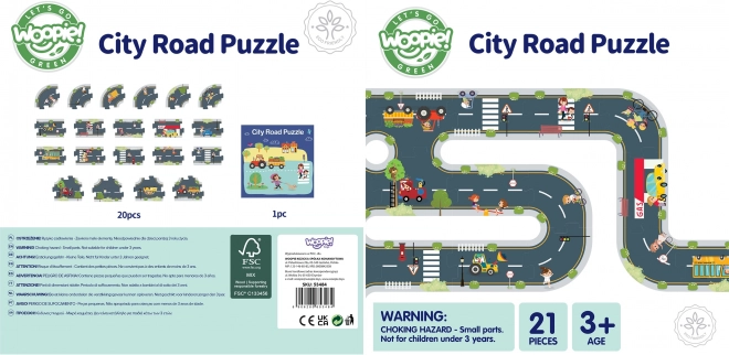 Woopie Green puzzle urbain pour enfants - Circuit automobile